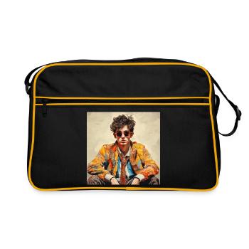 Portrait d’artiste coloré Rétro Chic - Sac Retro - noir/or - Devant