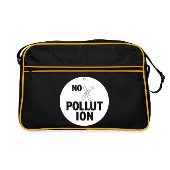 NO POLLUTION - Retro Tasche - Schwarz/Gold - Vorne