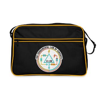 Cadeau pour ingénieur électricien, chemise Funny Circuits - Sac Retro - noir/or - Devant