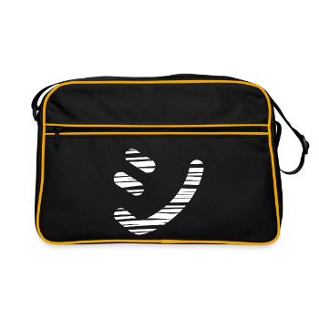 Japanese text 'シ' (Shi)- Brush - Retro Bag - black/gold - Front