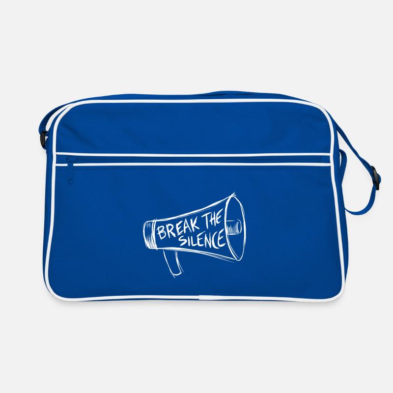 Break the Silence Megaphone Line Art Retro Bag