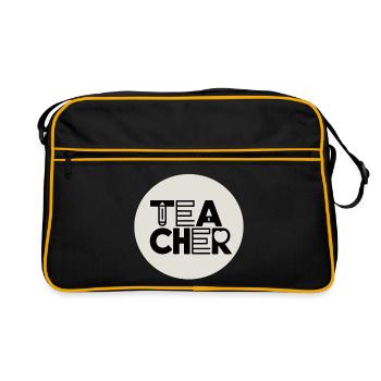 Teacher design with pencil typography - Retro Bag - black/gold - Front
