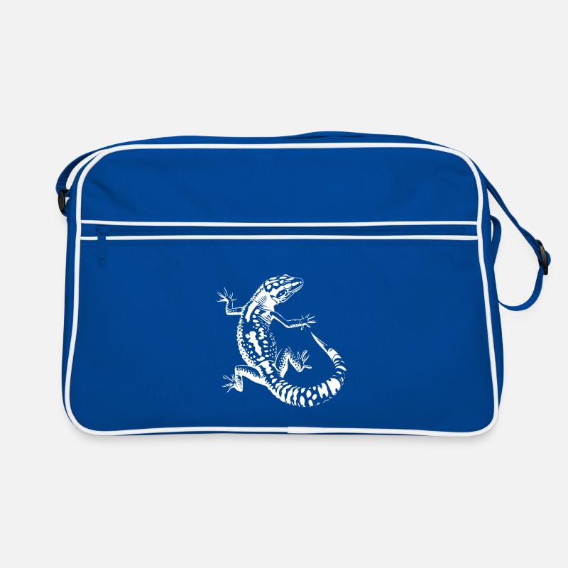 Silhouette de lézard noir et blanc Gecko léopard Sac Retro