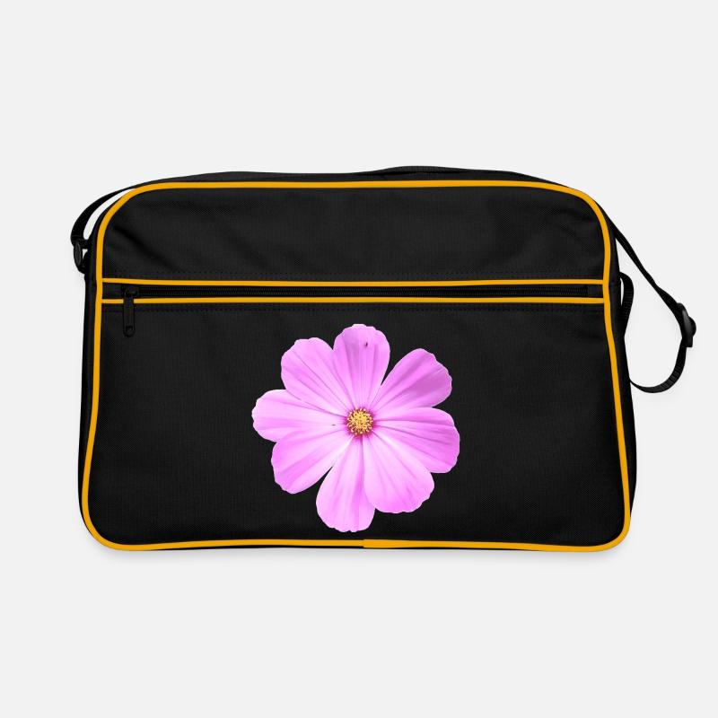 Blume - Retro Tasche - Schwarz/Gold