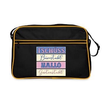 GOODBYE HELLO OFFICE GARDEN - Retro Bag - black/gold - Front