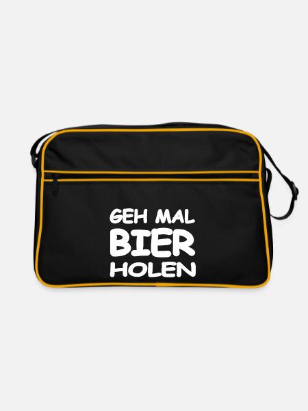 Bier - Retro Tasche - Schwarz/Gold