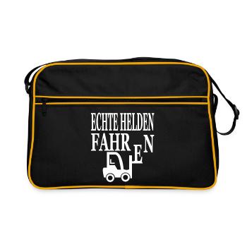 Gabelstapler - Retro Tasche - Schwarz/Gold - Vorne