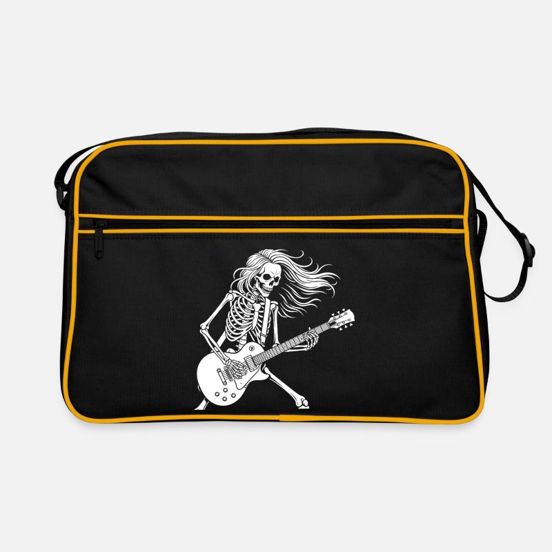 Rock Star Skeleton Guitar Playe Retro Tasche
