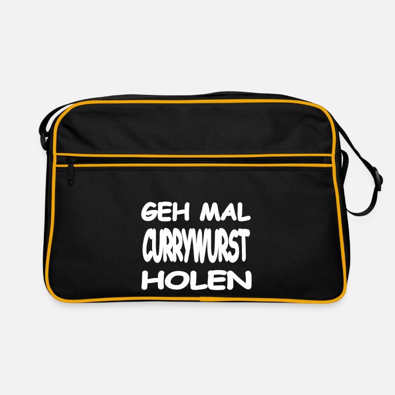 Currywurst - Retro Tasche - Schwarz/Gold