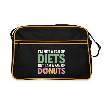 Je ne suis pas fan des régimes, je suis fan des donuts, diététicien professionnel - Sac Retro - noir/or - Devant