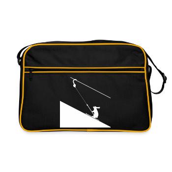 Haseklettern am Seil - Retro Tasche - Schwarz/Gold - Vorne