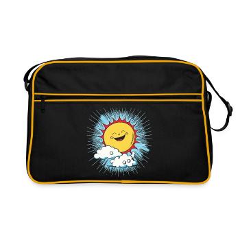 Smiling sun above clouds - Retro Bag - black/gold - Front