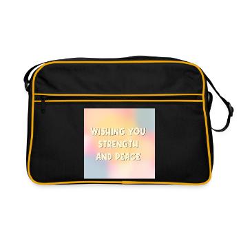Wishing Strength Peace - Retro Bag - black/gold - Front