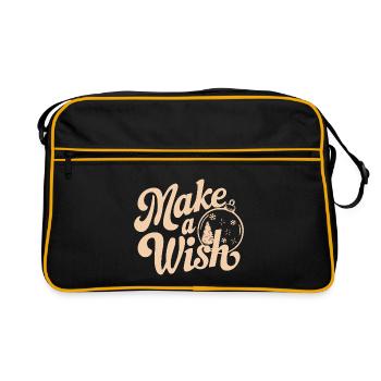 Typographie de l’ornement Make a Wish - Sac Retro - noir/or - Devant