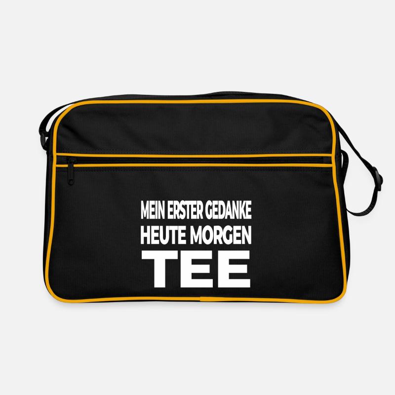 Tee - Retro Tasche - Schwarz/Gold
