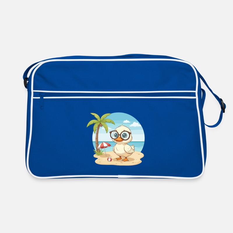 Cute Duck with Glasses Beach Summer Vacation Retro Bag