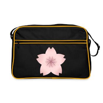 Rouge Kirschblüte - Retro Tasche - Schwarz/Gold - Vorne