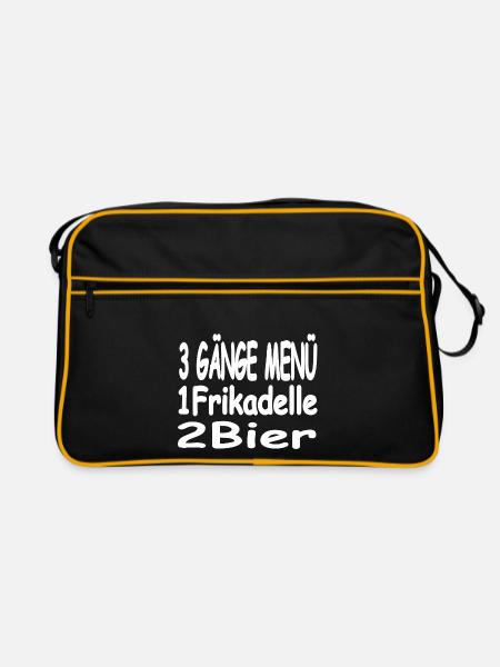 Bier - Retro Tasche - Schwarz/Gold