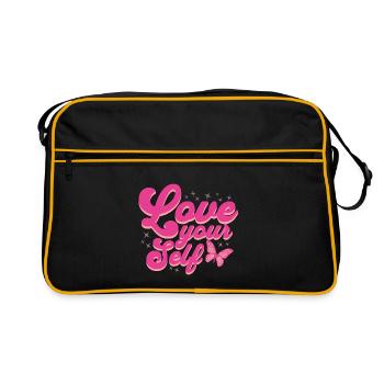 Aime-toi toi-même - Sac Retro - noir/or - Devant