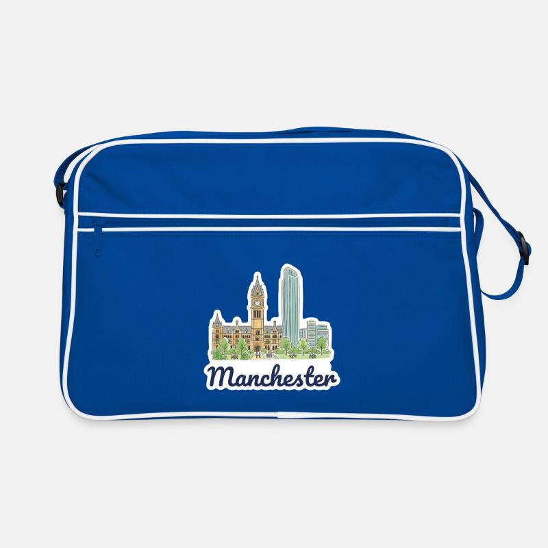 Manchester Skyline Rathaus Beetham Tower Kunst Retro Tasche