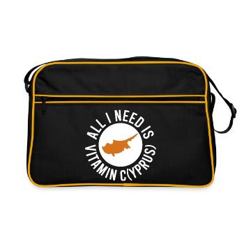 Chypre Tout ce dont j’ai besoin, c’est de vitamines Chypre Drapeau chypriote - Sac Retro - noir/or - Devant