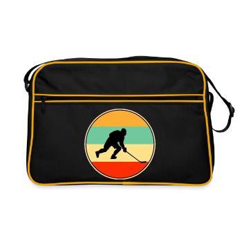 Icey Hockey Retro Sunset Vintage Player Sport Gift - Retro Bag - black/gold - Front