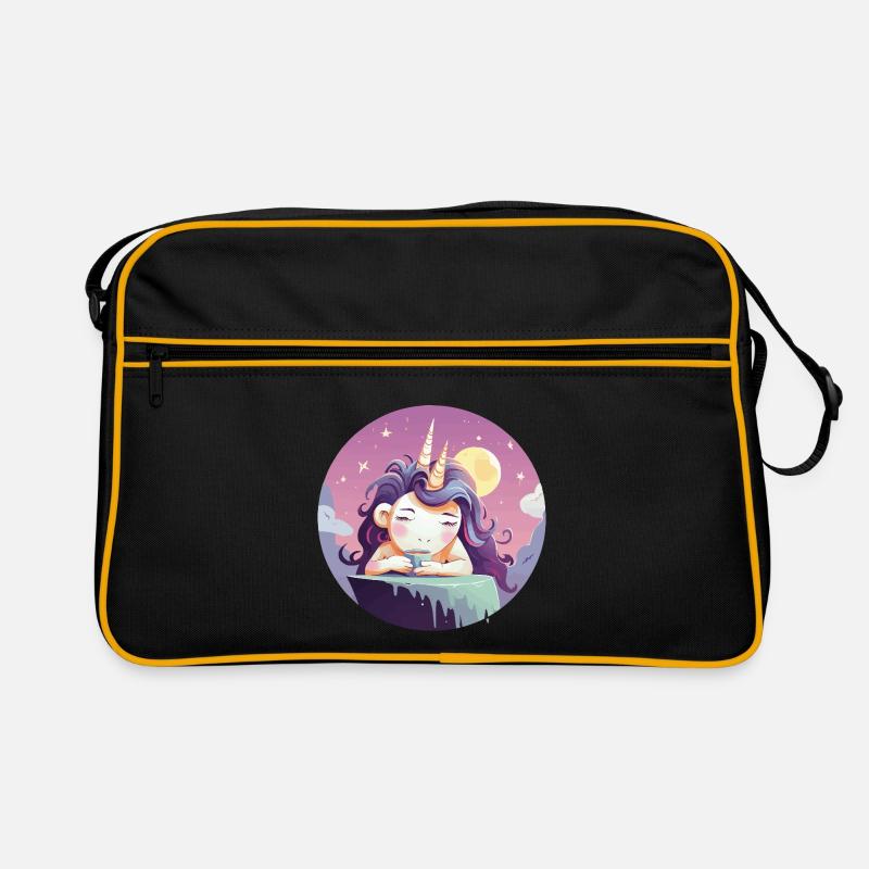 Mondtee Einhorn am Abend Retro Tasche