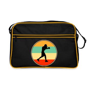 Retro Boxing Silhouette Combat Sport Athlete - Retro Bag - black/gold - Front
