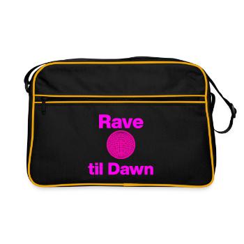 Rave til Dawn – Global Pink Glow! - Retro Bag - black/gold - Front