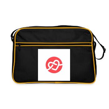 Weaved Heart Logo - Retro Bag - black/gold - Front