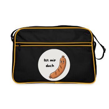 Ist mir doch Wurst - Retro Tasche - Schwarz/Gold - Vorne