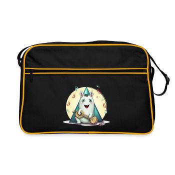 Un lapin de musique au camping - Sac Retro - noir/or - Devant