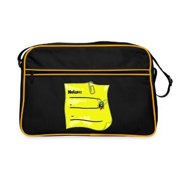 Bloc-notes jaune – Trombone & faux nœud papillon - Sac Retro - noir/or - Devant