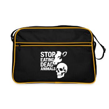 Stops the consumption of dead animals - Retro Bag - black/gold - Front