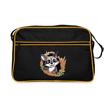 Paw luck in the tree ring - Retro Bag - black/gold - Front
