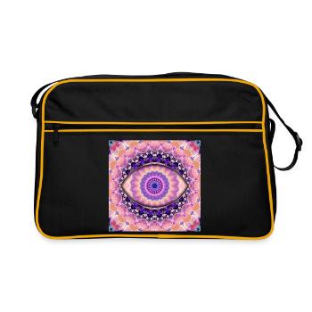 Mandala oculaire kaléidoscopique - Sac Retro - noir/or - Devant