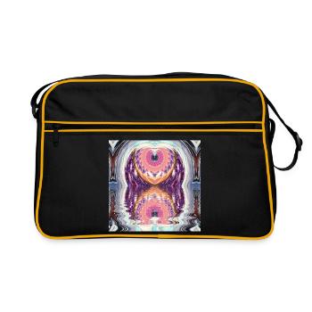 Circle Mandala Reflet en couleurs néon - Sac Retro - noir/or - Devant