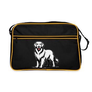 Golden Retriever in a Proud Pose - Retro Bag - black/gold - Front