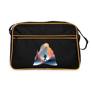 Randonnée en montagne – Respirer loin du bruit - Sac Retro - noir/or - Devant