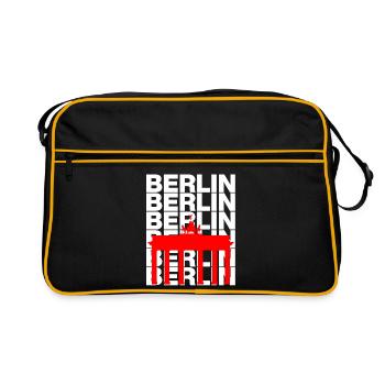 BERLINER TOR, FREIHEIT! DIT IS BERLIN - Retro Tasche - Schwarz/Gold - Vorne