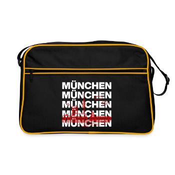 MÜNCHEN SKYLINE STACK – MIA SAN MUNICH - Retro Tasche - Schwarz/Gold - Vorne