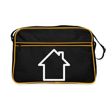 Logo : Maison avec cheminée - Sac Retro - noir/or - Devant
