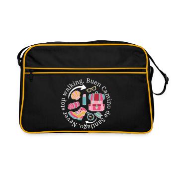 Buen Camino ne cesse jamais de marcher en rose pastel - Sac Retro - noir/or - Devant