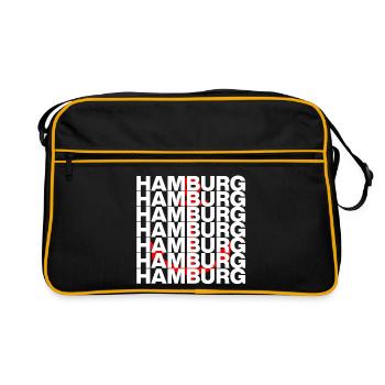 HAMBURG LIEBE HH HAFENPOWER ANKER - Retro Tasche - Schwarz/Gold - Vorne