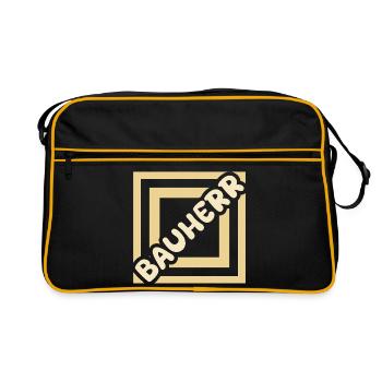 Job Bauherr - Retro Tasche - Schwarz/Gold - Vorne