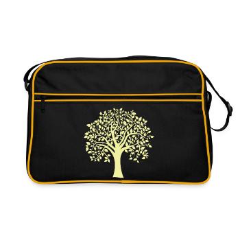 Icon Yellow Jumbo Tree Print Silhouette - Retro Bag - black/gold - Front