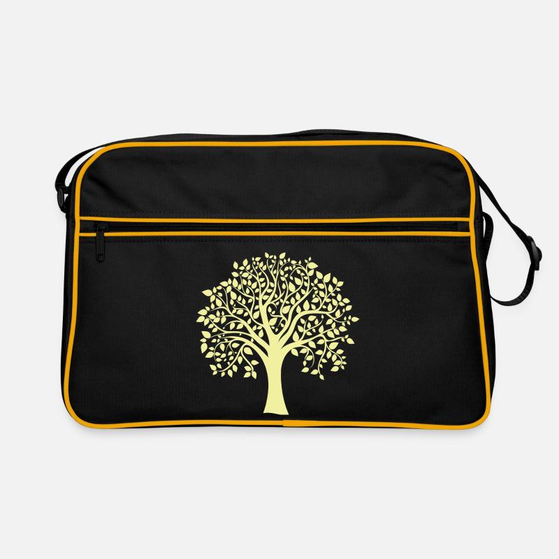 Silhouette jaune d’arbre jumbo imprimé Sac Retro