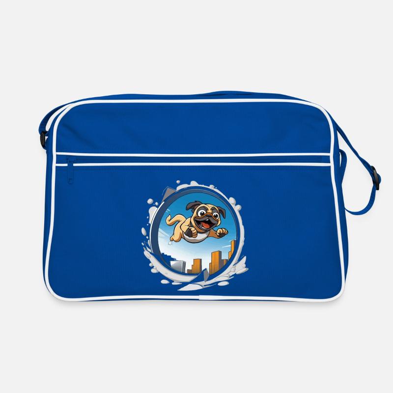 Pug Sprinter im Stadtlauf Retro Tasche