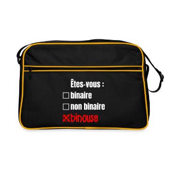 ARE YOU BINARY, NON-BINARY, BINOUSE! - Retro Bag - black/gold - Front