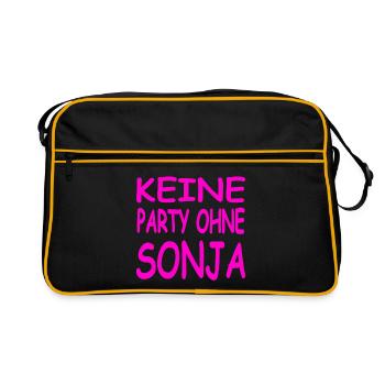 Sonja - Retro Tasche - Schwarz/Gold - Vorne